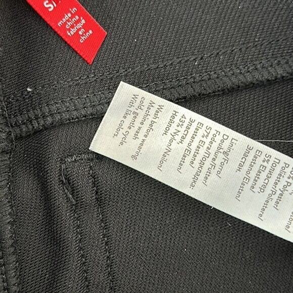 Spanx Perfect Pant Womens Small Black Slim Straight Pull on Stretch Pockets - Picture 10 of 15